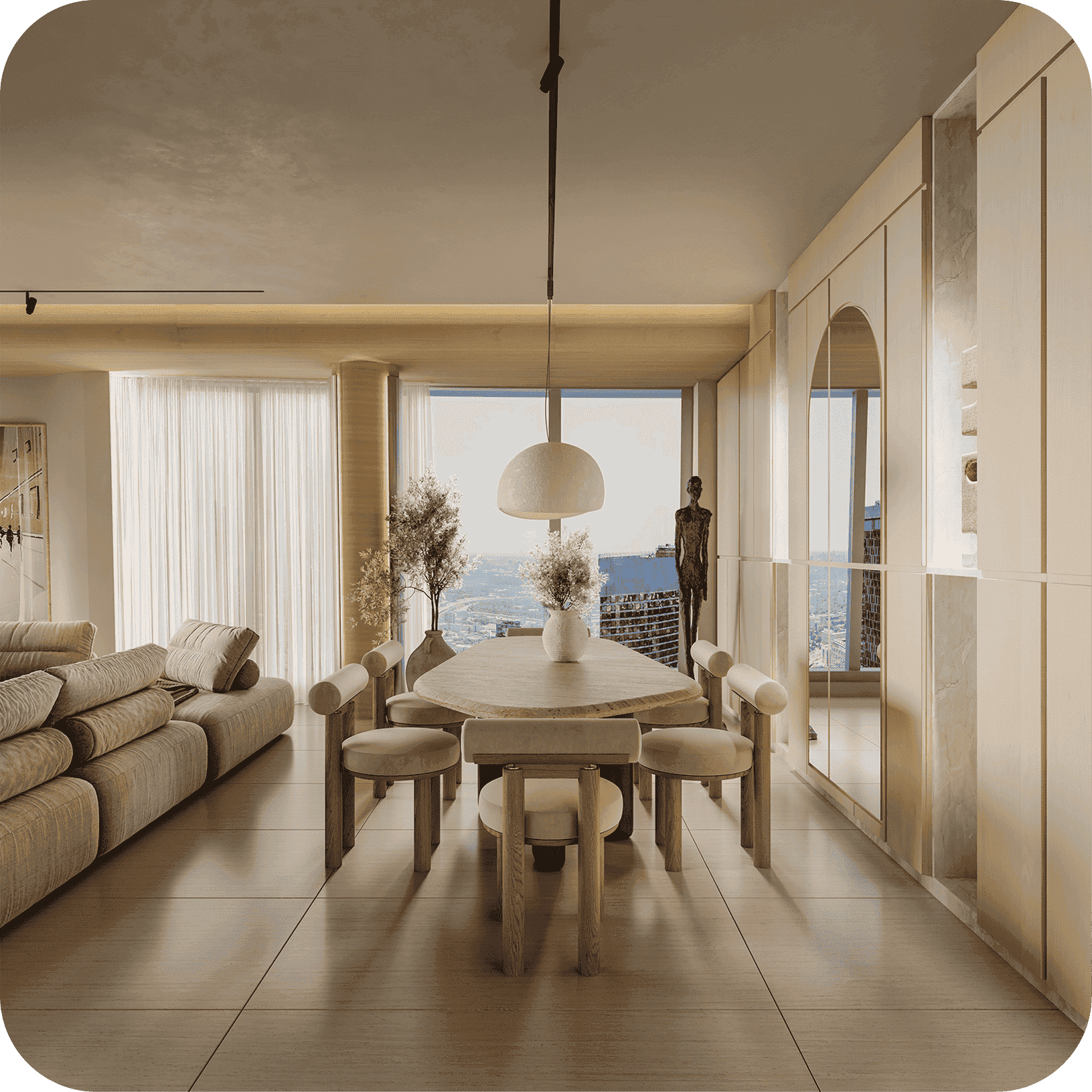 مشروع شقة في داماك هايت – تصميم داخلي بإشراف المهندس أحمد المبيض