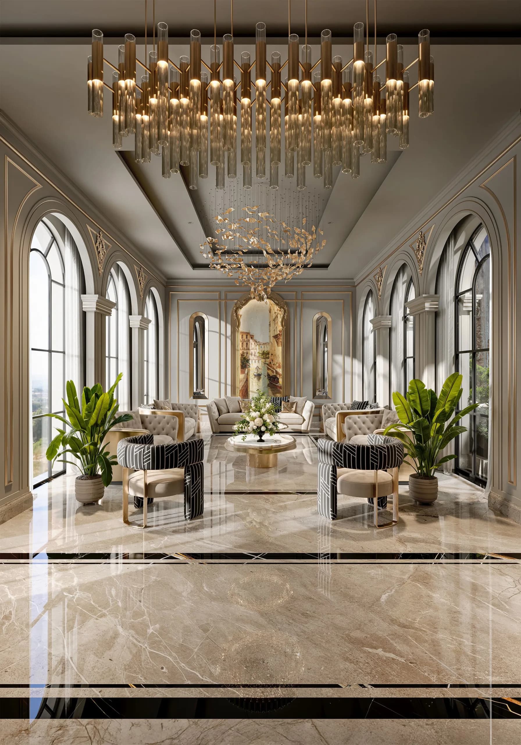 Image 1 of majlis design "Majlis with Reception" in Riyadh, Saudi Arabia – Eng. Ahmad Almobayed
